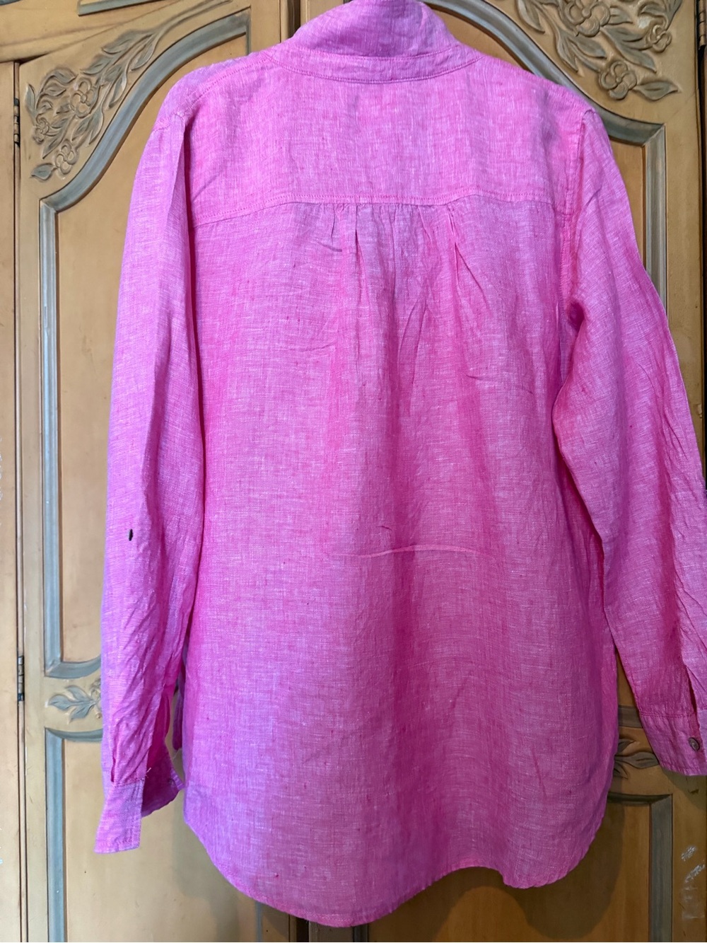 Sigrid Olsen Pink Linen Button-Down Tunic - Picture 2 of 7